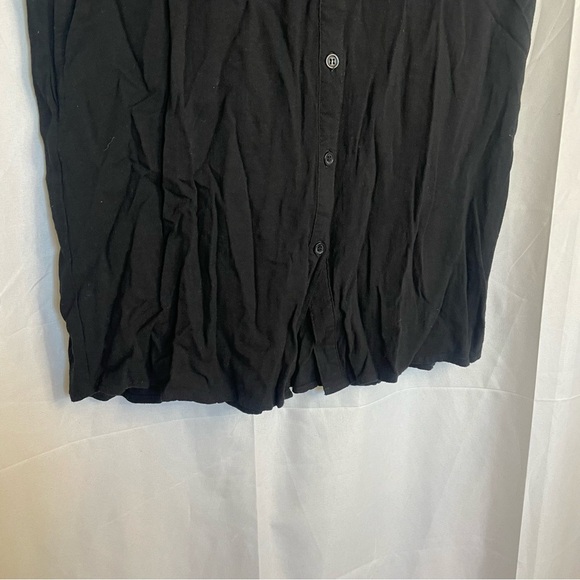 LULUS Women’s Black Button Down Mini Dress Short Sleeve Collar Size Small - Picture 5 of 8